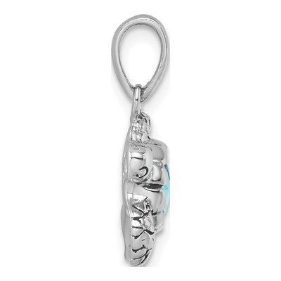 Sterling Silver Crystal Turtle Pendant – view 3