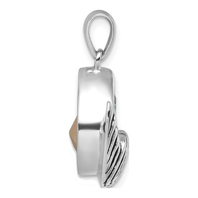 Sterling Silver Crystal Mermaid Tail Pendant – view 3