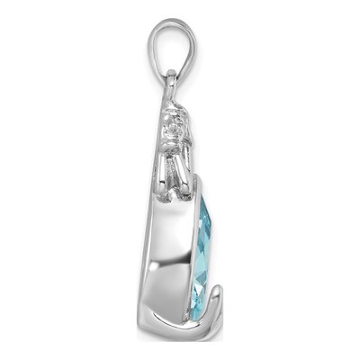 Sterling Silver Crystal Mermaid Pendant – view 3