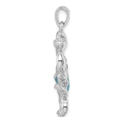 Sterling Silver CZ & Crystal Crab Pendant – view 3