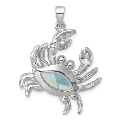 Sterling Silver CZ & Crystal Crab Pendant – view 4