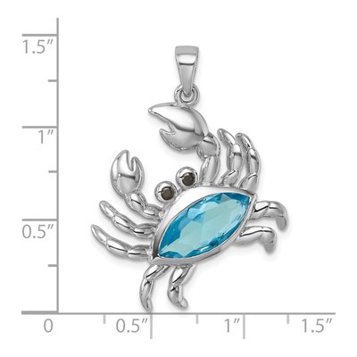Sterling Silver CZ & Crystal Crab Pendant – view 6