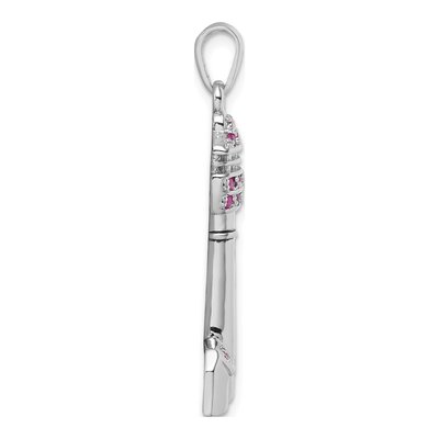 Sterling Silver CZ Cape May Lighthouse Pendant – view 3