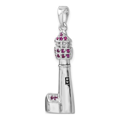 Sterling Silver CZ Cape May Lighthouse Pendant – view 5