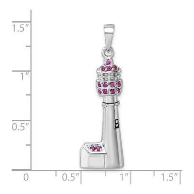 Sterling Silver CZ Cape May Lighthouse Pendant – view 6