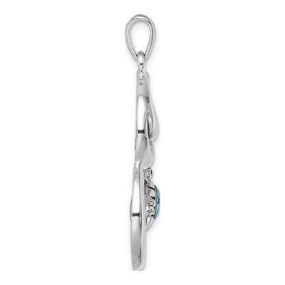 Sterling Silver Crystal Turtle Heart Pendant – view 3