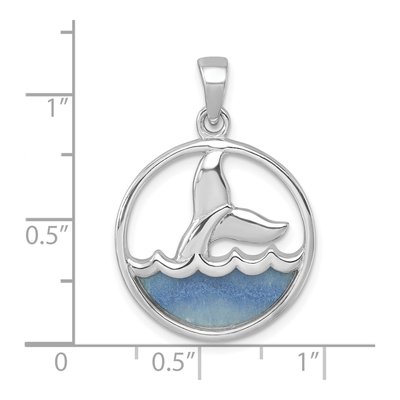 Sterling Silver Blue Aventurine Whale's Tail Pendant – view 6