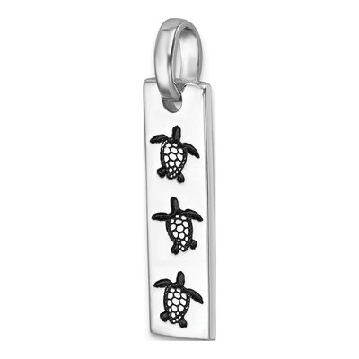 Sterling Silver Swimming Turtles Pendant – view 5