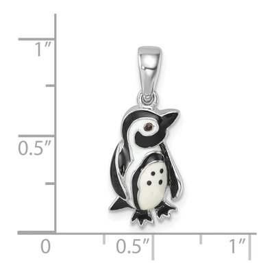 Sterling Silver Enamel Penguin Pendant – view 6