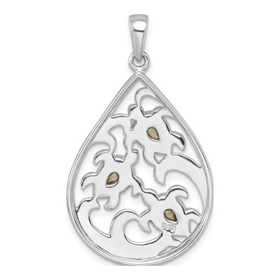 Sterling Silver Crystal Turtle Pendant – view 4