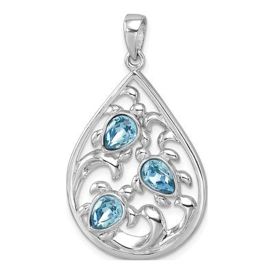 Sterling Silver Crystal Turtle Pendant – view 5