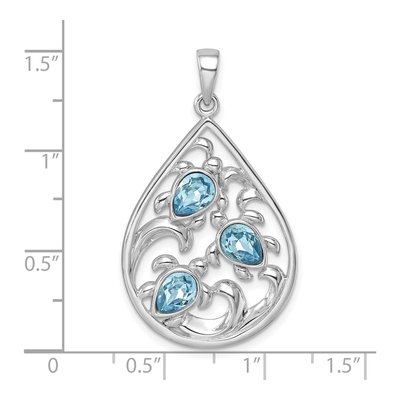 Sterling Silver Crystal Turtle Pendant – view 6