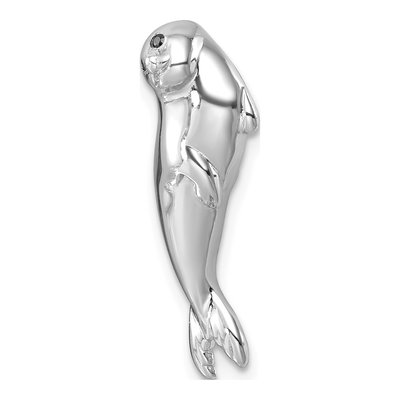 Sterling Silver CZ Eye Harbor Seal Pendant – view 5