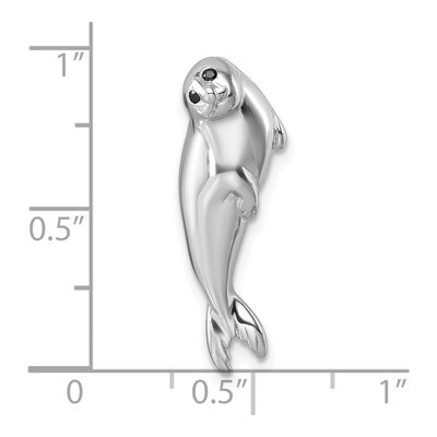 Sterling Silver CZ Eye Harbor Seal Pendant – view 6