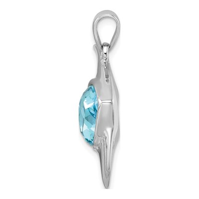 Sterling Silver Crystal Angel Fish Pendant – view 3