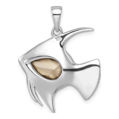 Sterling Silver Crystal Angel Fish Pendant – view 4