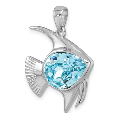 Sterling Silver Crystal Angel Fish Pendant – view 5