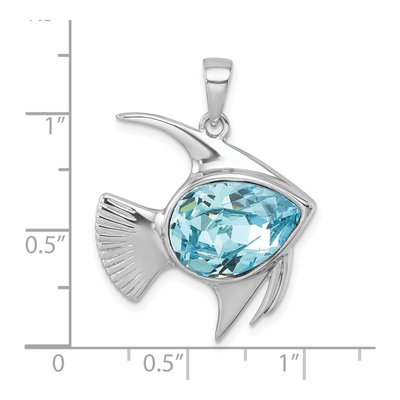 Sterling Silver Crystal Angel Fish Pendant – view 6