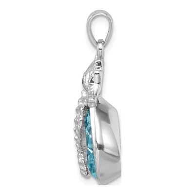 Sterling Silver Crystal Seahorse Pendant – view 3