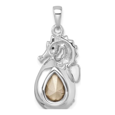 Sterling Silver Crystal Seahorse Pendant – view 4