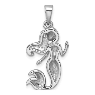 Sterling Silver CZ Mermaid Pendant – view 4