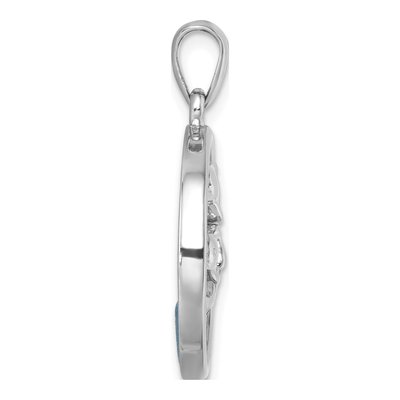Sterling Silver Agate Double Dolphin Pendant – view 3
