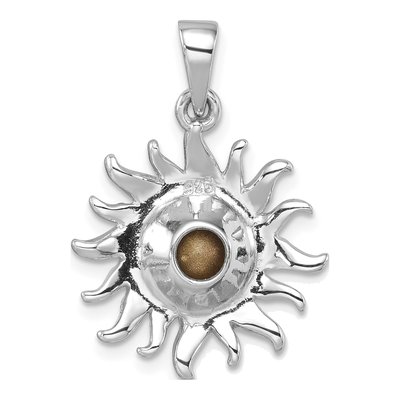 Sterling Silver Crystal Sun Pendant – view 4