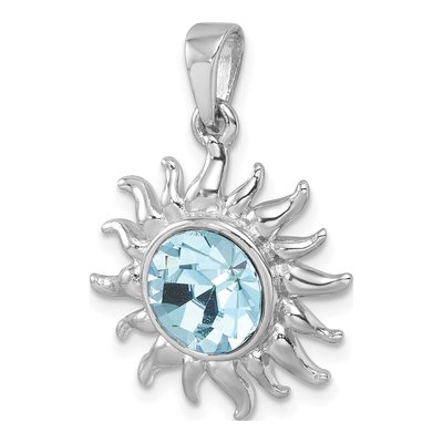 Sterling Silver Crystal Sun Pendant – view 5