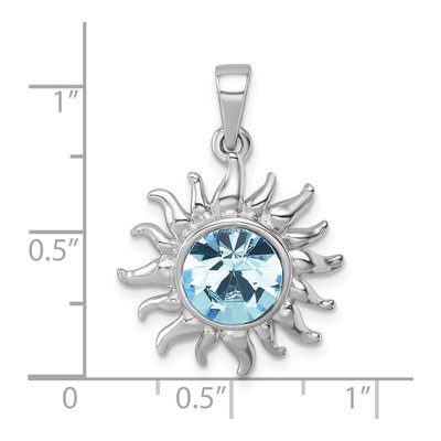 Sterling Silver Crystal Sun Pendant – view 6