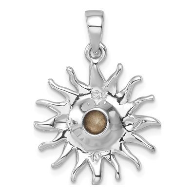 Sterling Silver Crystal Sun Pendant – view 4