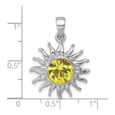 Sterling Silver Crystal Sun Pendant – view 6