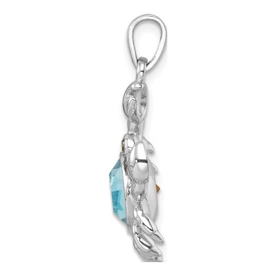 Sterling Silver Crystal Crab Pendant – view 3