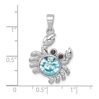 Sterling Silver Crystal Crab Pendant – view 6
