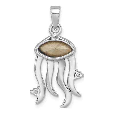 Sterling Silver Crystal Jellyfish Pendant – view 4
