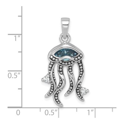 Sterling Silver Crystal Jellyfish Pendant – view 6