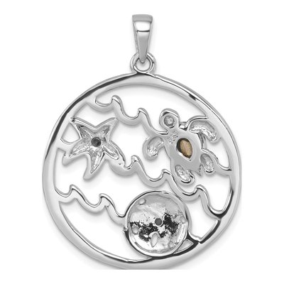 Sterling Silver Crystal Sealife Pendant – view 4