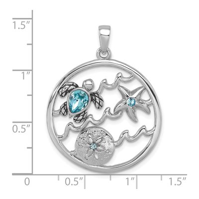 Sterling Silver Crystal Sealife Pendant – view 6