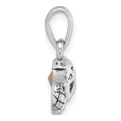Sterling Silver Crystal Swimming Turtle Pendant – view 3