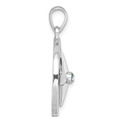 Sterling Silver Crystal Compass Pendant – view 3
