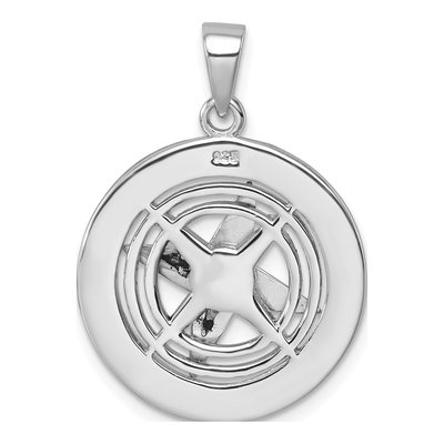 Sterling Silver Crystal Compass Pendant – view 4