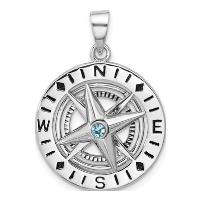Sterling Silver Crystal Compass Pendant – view 6