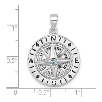 Sterling Silver Crystal Compass Pendant – view 7