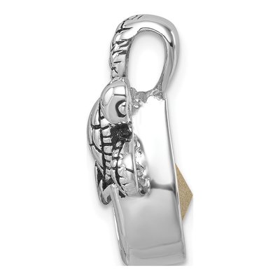 Sterling Silver Crystal Hatching Turtle Pendant – view 3