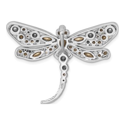 Sterling Silver Crystal Dragonfly Slide Pendant – view 4