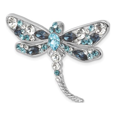Sterling Silver Crystal Dragonfly Slide Pendant – view 5