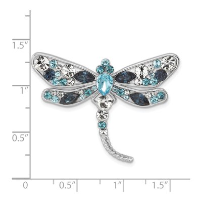 Sterling Silver Crystal Dragonfly Slide Pendant – view 6