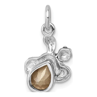 Sterling Silver Crystal Hatching Turtle Pendant – view 4