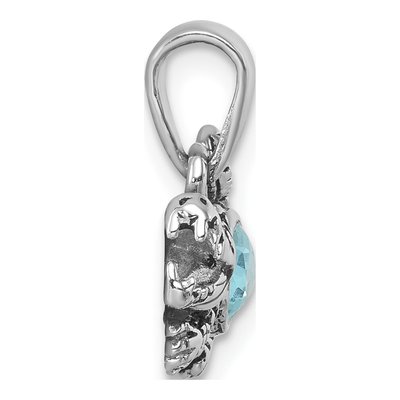Sterling Silver Crystal Alligator Pendant – view 3