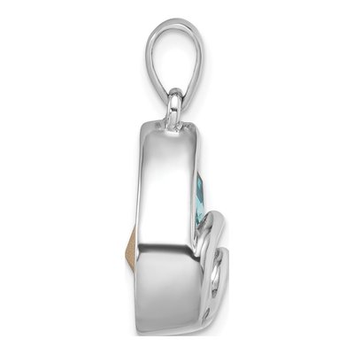 Sterling Silver Crystal Wave Tear Drop Pendant – view 3