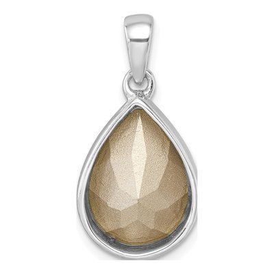 Sterling Silver Crystal Wave Tear Drop Pendant – view 4